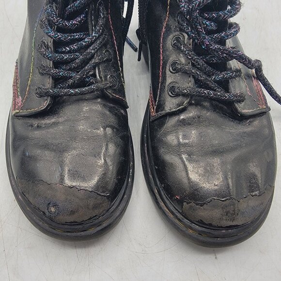 Dr Martens Doc Martens Kids Size 1 Black Sparkle Ray Boots Casual School Comfort - Picture 10 of 12